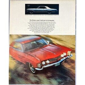 Buick Riviera "Wasn't Built Just to Be Beautiful" Vintage Print Ad 1963